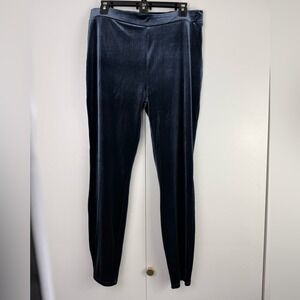 J. Crew Navy Blue Velvet Stretch Pants Leggings Size L Style K3653 NWT